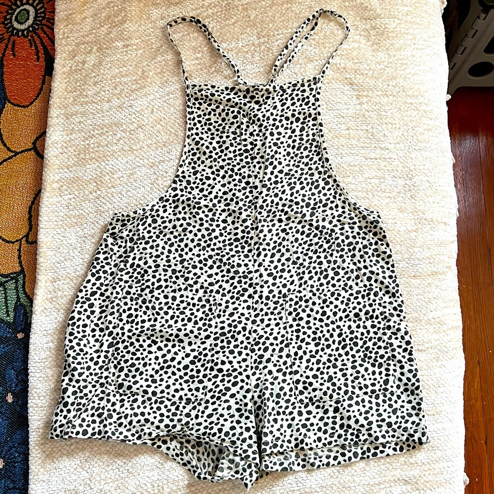 Cream & Black Cotton Romper 🐆